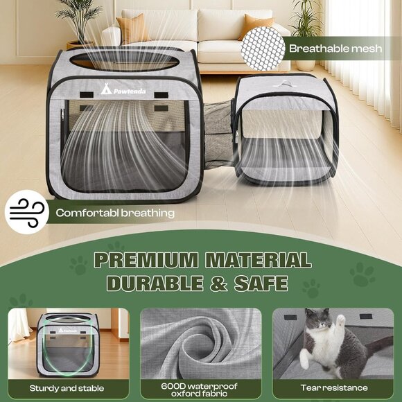 Portable Cat Playpen,Foldable Cat Cage,Enclosed Cat Tent for Indoor Outdoor - Picture 5 of 7